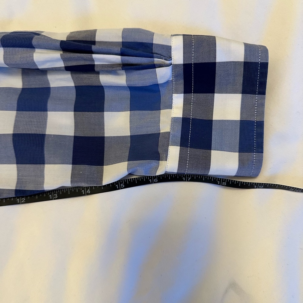 Todd Snyder - Men’s Blue White Plaid Button Down Shirt - Picture 8 of 9